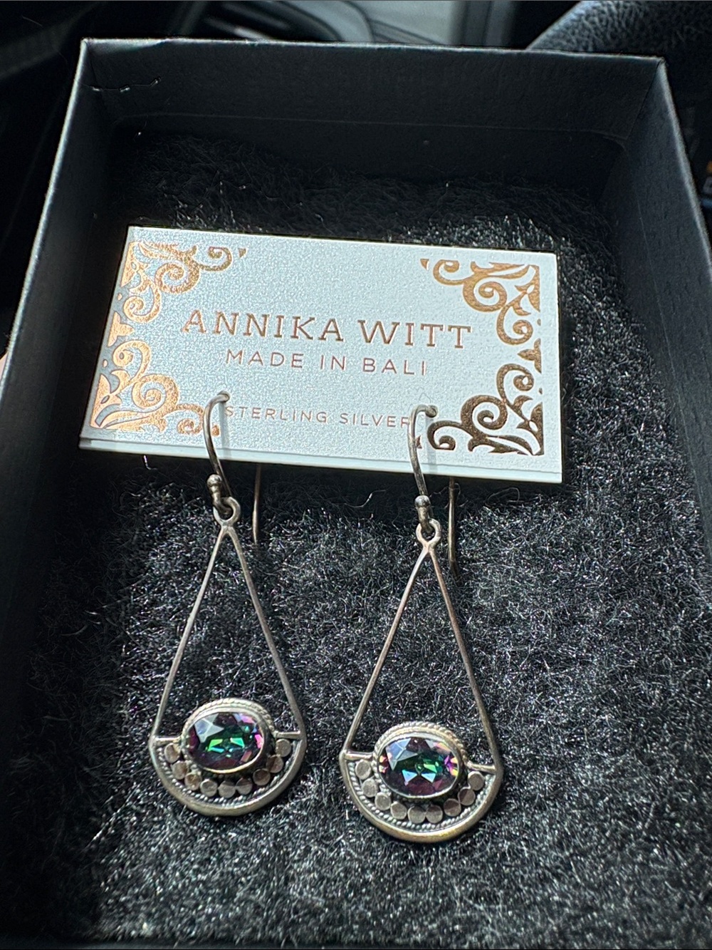 Annika Witt Sterling Silver Mystic Topaz Drop Earrings - Green/Purple